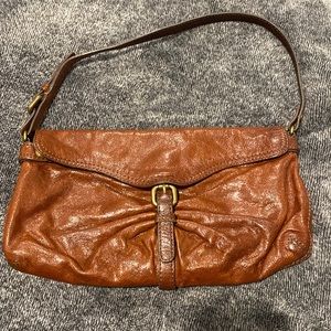 Kooba Olivia Brown Glazed Leather Shoulder Bag